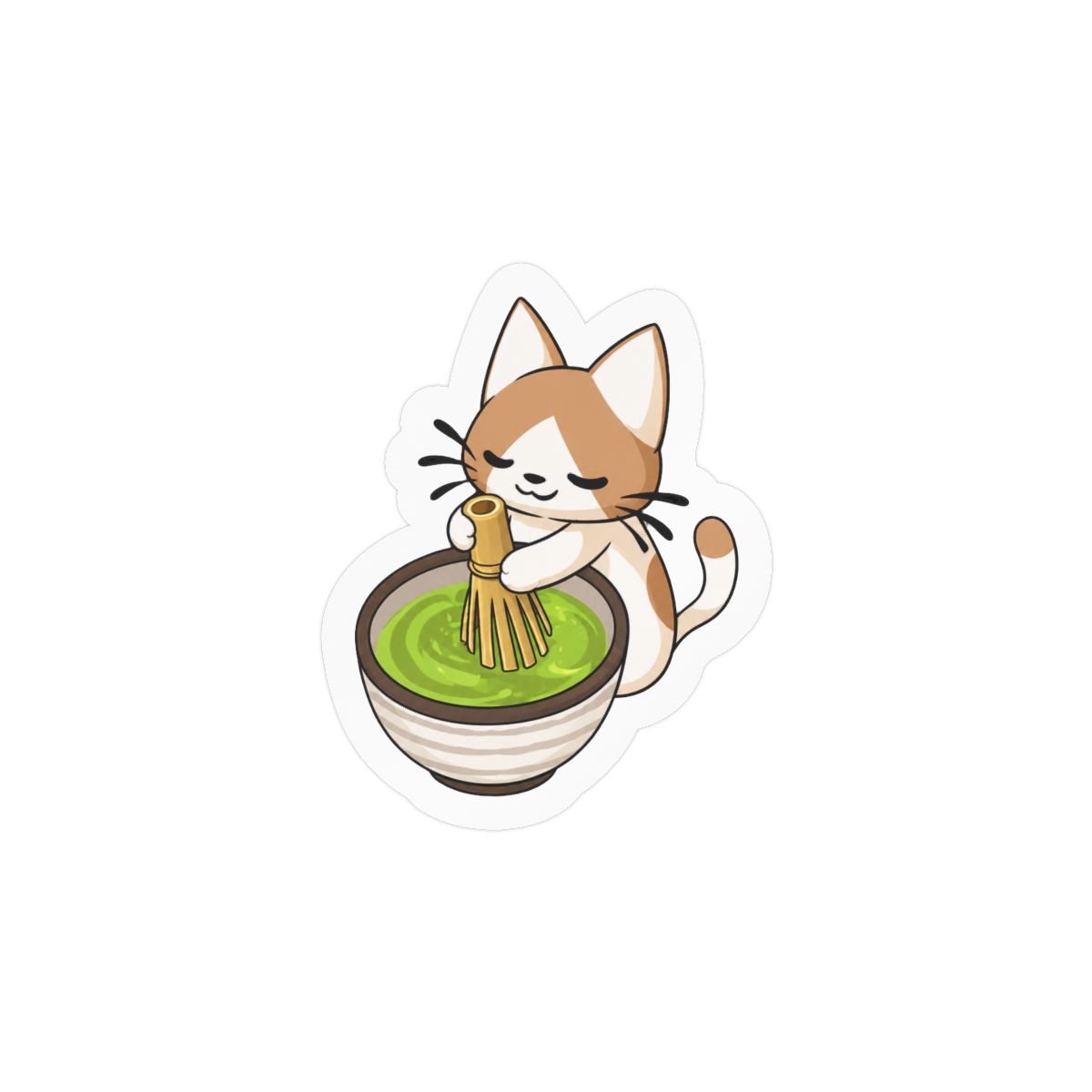 Matcha Cat Sticker | Cute Vinyl Decal for Lattes & Felines - alternate angle 2, merchandise