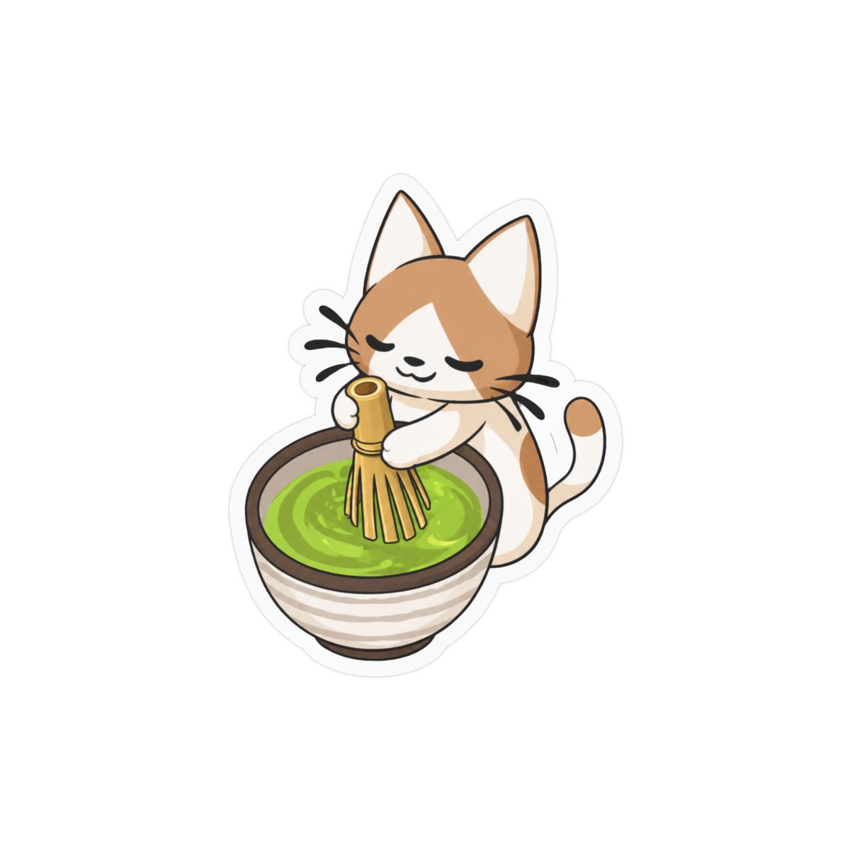 Matcha Cat Sticker | Cute Vinyl Decal for Lattes & Felines - alternate angle 3, merchandise