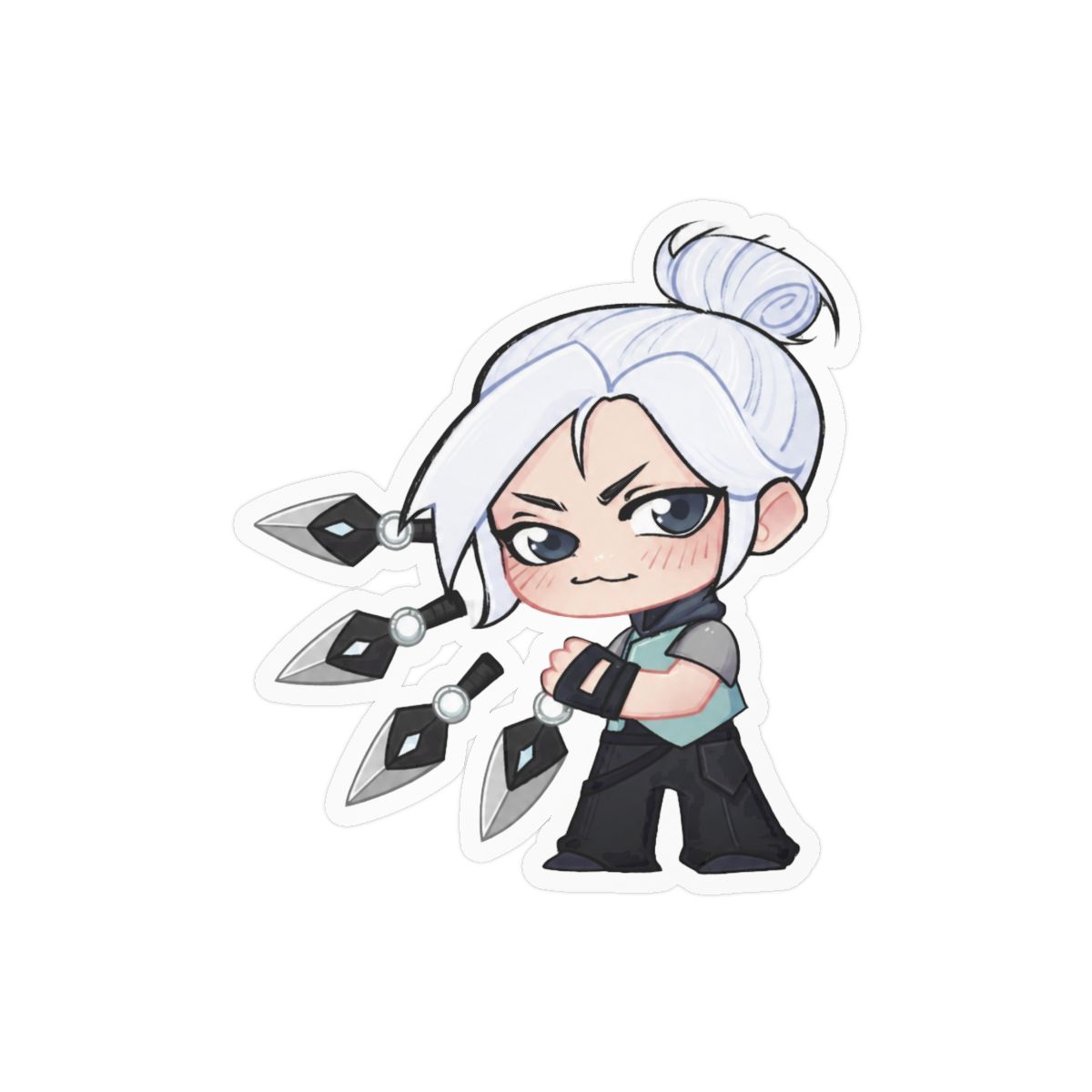 Chibi Jett Valorant Sticker | Cute Gaming Vinyl Decal — official Valorant Stickers
