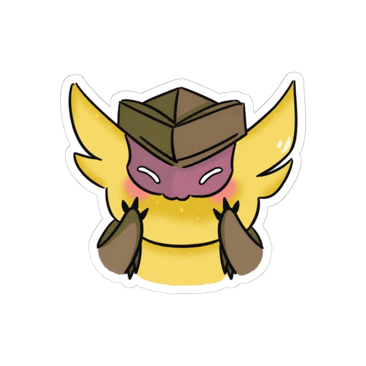Blushing Wingman Sticker | Cute Shy Vinyl Decal Conversation Starter