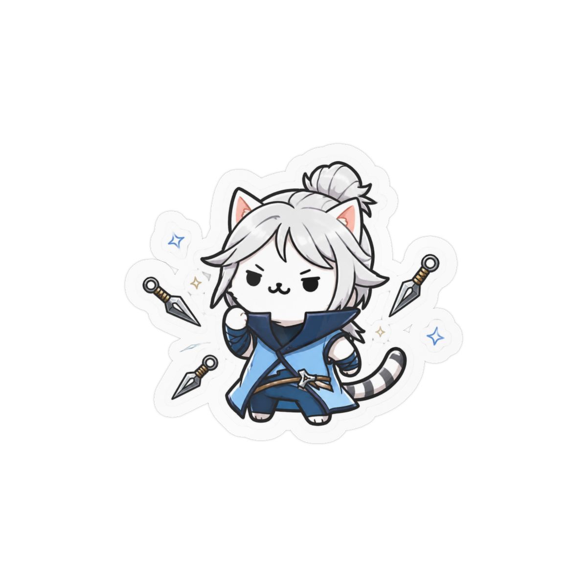 Wind Agent Cat Sticker | Cute Fantasy Vinyl Decal Laptop Water Bottle
