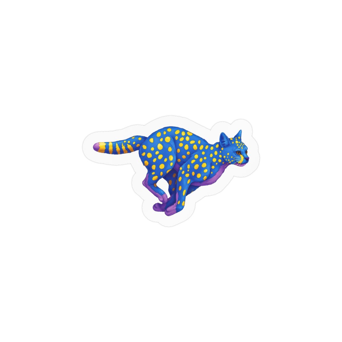 Neon Glow Cat Sticker | Vibrant Bold Vinyl Decal - alternate angle 3, merchandise