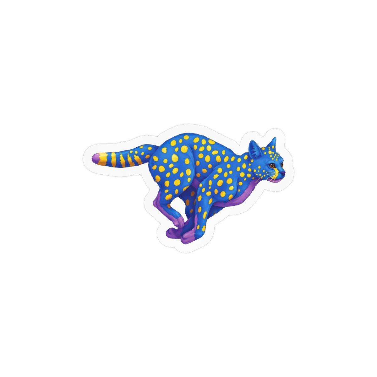 Neon Glow Cat Sticker | Vibrant Bold Vinyl Decal - alternate angle 1, merchandise