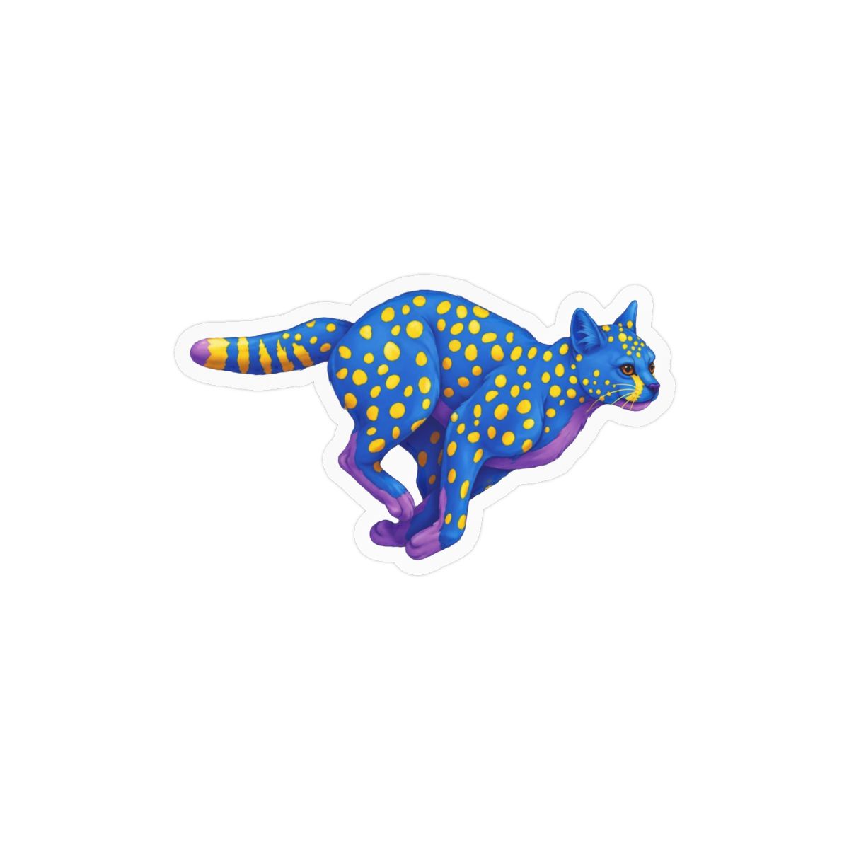 Neon Glow Cat Sticker | Vibrant Bold Vinyl Decal - alternate angle 2, merchandise