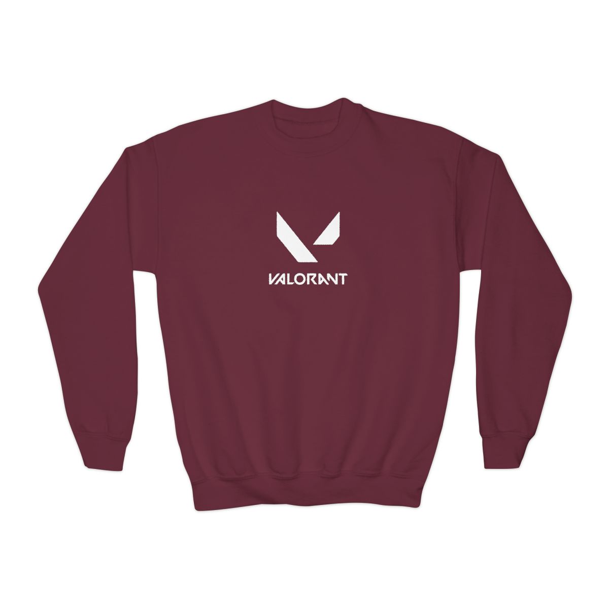 Dark green Hoodies featuring the word "VALORANT" and a white logo. The logo is a stylized V-shape. The Hoodies is folded on a woven, circular mat (Kids) - alternate angle 4, merchandise